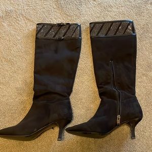 Nina black boots with sparkly trim